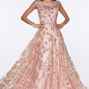 Mignon Manley Glitter floral Gown
